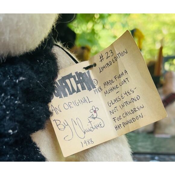 Vintage Jonathan #23 1988 Bear An Original By Christine Plush 8” Jointed Mohair - Picture 3 of 14